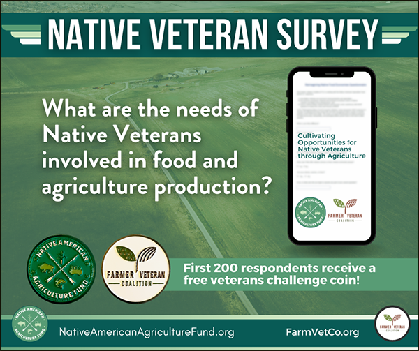 Last Call for Input from Native American Farmer Veterans