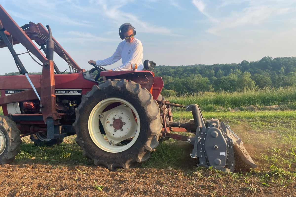 heather working on farm